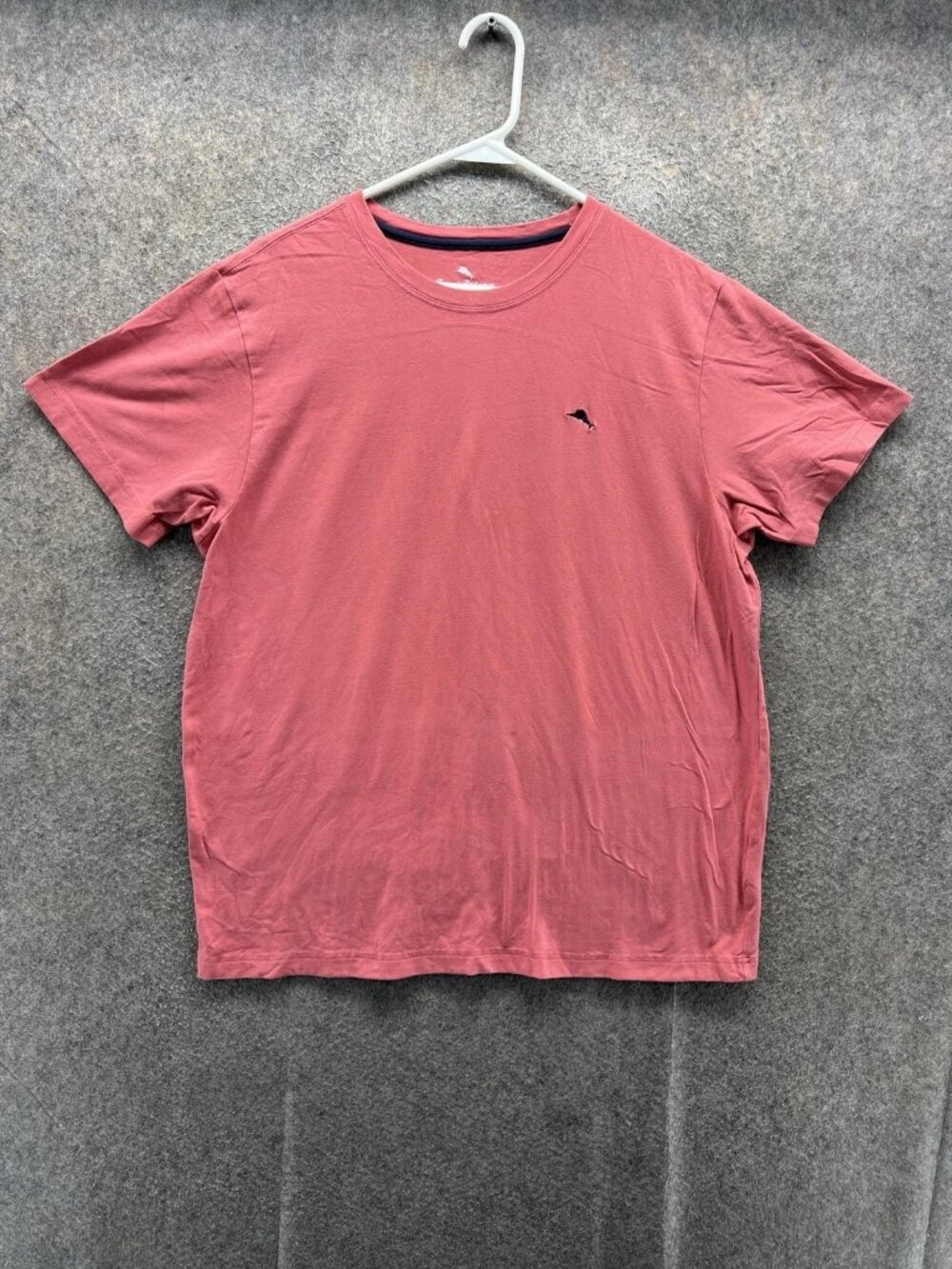 Tommy Bahama Shirt Men Large Pink Crewneck Stretch Jersey Cotton Casual Tee Logo